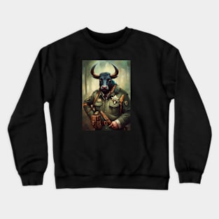 Bull dressed as a Forest Ranger No.1 Crewneck Sweatshirt